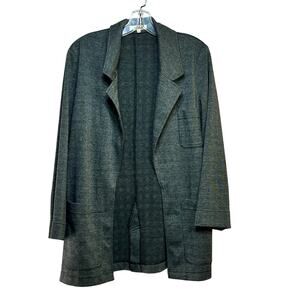 Madewell Glen Plaid Knit Oversized Blazer Women's Small Open Front Gray